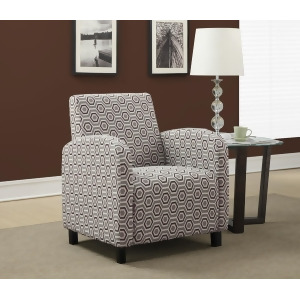 Monarch Specialties Grey Earth Tone Hexagon Fabric Accent Chair I 8044 - All
