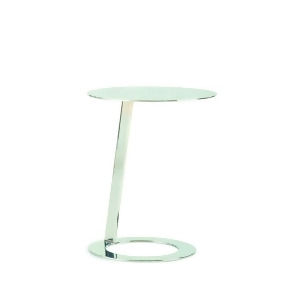 Allan Copley Designs Mindy Round Plated Accent Table in Polished Chrome - All