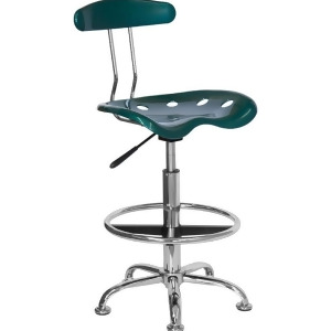 Flash Furniture Vibrant Green Chrome Drafting Stool w/ Tractor Seat Lf-215-g - All