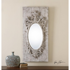 Uttermost Guardia Gray-Ivory Oval Mirror - All