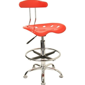 Flash Furniture Vibrant Red Chrome Drafting Stool w/ Tractor Seat Lf-215-red - All
