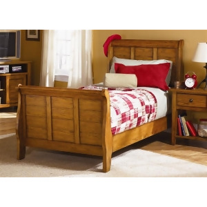 Liberty Furniture Grandpa's Cabin Sleigh Bed in Aged Oak Finish - All