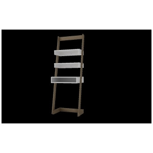 Manhattan Comfort Carpina Ladder Desk In White and Oak - All