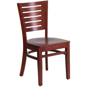 Flash Furniture Darby Series Slat Back Mahogany Wooden Restaurant Chair - All