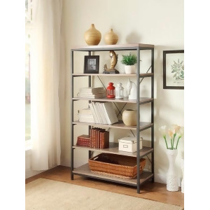 Homelegance Daria Bookcase 40 W In Metal Frame With Grey Weathered Wood - All