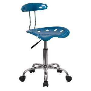 Flash Furniture Vibrant Bright Blue Chrome Computer Task Chair w/ Tractor Seat - All