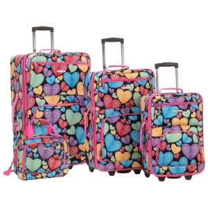 Rockland Heart 4 Piece Luggage Set - All