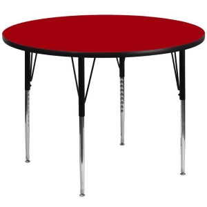 Flash Furniture 60 Inch Round Activity Table w/ Red Thermal Fused Laminate Top - All