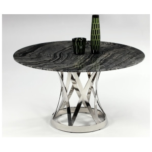 Chintaly Janet Dining Table With Marble Top In Gray And Marble - All