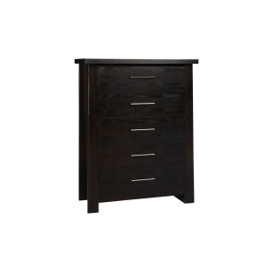 Ligna Zen Collection 5 Drawer Chest in Ebony - All
