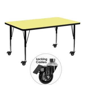 Flash Furniture Mobile 24 X 48 Rectangular Activity Table With Yellow Thermal - All