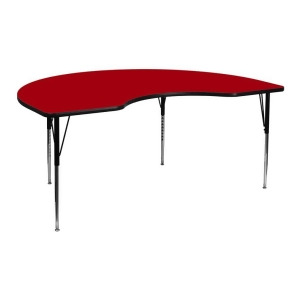 Flash Furniture 48 x 72 Kidney Shaped Activity Table w/ Red Thermal Fused Lamina - All