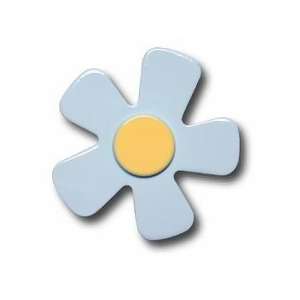 One World Pastel Daisy Blue Wooden Drawer Pulls Set of 2 - All