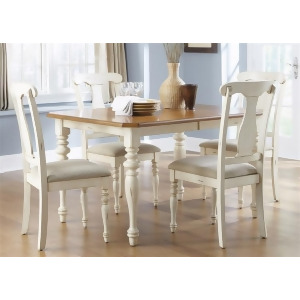 Liberty Furniture Ocean Isle 5 Piece Rectangular Table Set in Bisque with Natura - All