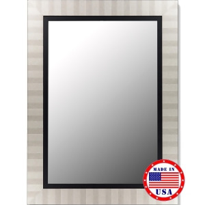 Hitchcock Butterfield Parma Silver And Satin Black Liner Framed Wall Mirror - All
