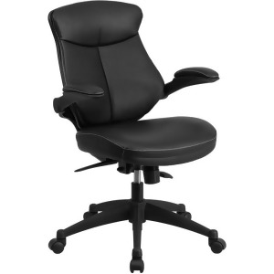 Flash Furniture Mid-Back Black Leather Office Chair With Back Angle Adjustment A - All