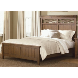 Liberty Furniture Hearthstone Panel Bed in Rustic Oak Finish - All