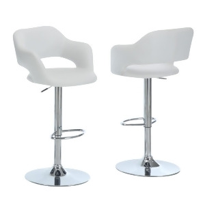 Monarch Specialties 2358 Hydraulic Lift Barstool in White Chrome - All