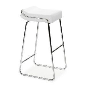Zuo Wedge Barstool in White Set of 2 - All