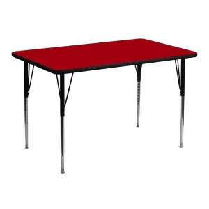 Flash Furniture 30 x 48 Rectangular Activity Table w/ Red Thermal Fused Laminate - All