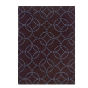 Linon Trio Rug In Chocolate And Blue 1.10 x 2.10 - All