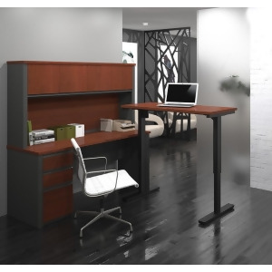 Bestar Prestige Plus L-desk With Hutch Including Electric Height Adjustable Tabl - All