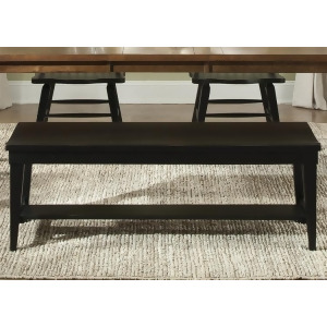 Liberty Furniture Hearthstone Bench Black in Rustic Oak Finish - All