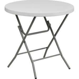 Flash Furniture 32 Inch Round Granite White Plastic Folding Table Rb-32r-gw-gg - All