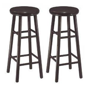 Winsome Wood Set of 2 30 Inch Bar Stool w/ Square Legs in Espresso - All