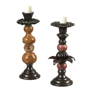 Sterling Industries 51-10052 Set Of 2 Brass Finish Tangerine Candle Holders - All