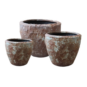 Screen Gems Rocky Round Tall Planter 3 Piece Set - All