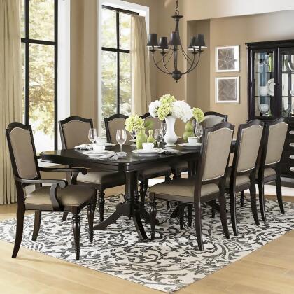 Homelegance Marston 9 Piece Double Pedestal Dining Room Set in Dark Espresso 