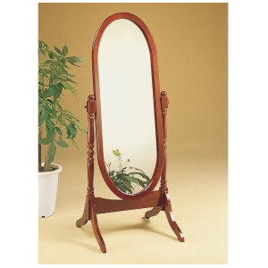 Monarch Specialties I 3101 Walnut Oval Cheval Mirror - All