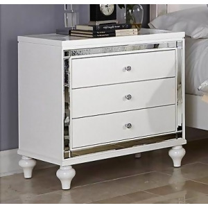 Homelegance Alonza Night Stand In White Croc Mirror - All