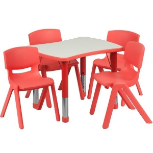 Flash Furniture 21.875 X 26.625 Adjustable Rectangular Red Plastic Activity Ta - All