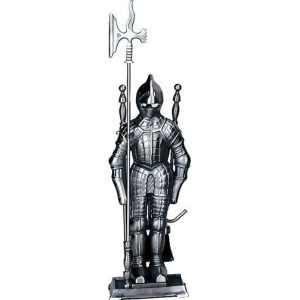 Uniflame F-7520 4 Piece Mini Triple Plated Pewter Soldier Fireset - All