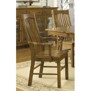 A-america Laurelhurst Slatback Arm Chair Contoured Solid Wood Seat Rustic Oak - All