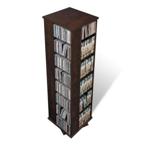 Prepac Espresso Four Sided Spinner / Multimedia Storage Tower Holds 1060 CDs - All