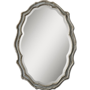 Uttermost Dorgali Wall Mirror in Antiqued Silver Leaf w/ Light Gray - All