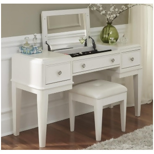 Liberty Furniture Stardust Vanity w/Bench in Iridescent White - All