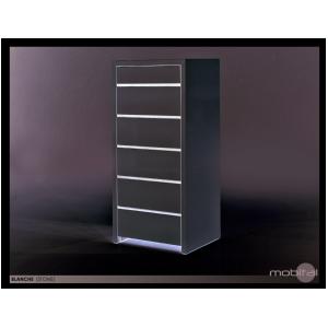 Mobital Blanche 6-Drawer Chest In High Gloss Stone - All