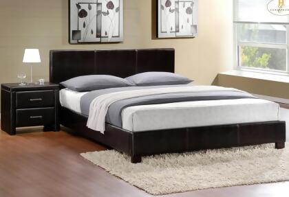 Homelegance Zoey 2 Piece Platform Bedroom Set in Dark Brown Vinyl 