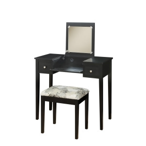 Vanity Set Black With Butterfly Bench - All