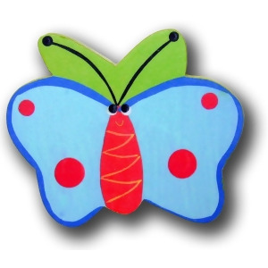 One World Butterfly Blue and Green Back Wooden Drawer Pulls Set of 2 - All