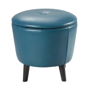 Madison Park Crosby Ottoman In Blue - All