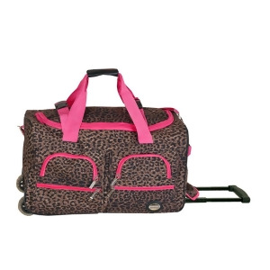 Rockland Pink Leopard 22 Rolling Duffle Bag - All