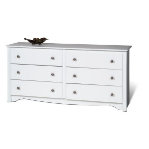 Prepac Monterey White 60 Inch 6-Drawer Dresser - All