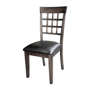 A-america Bristol Point Lattice Back Side Chair Warm Grey Finish Set of 2 - All