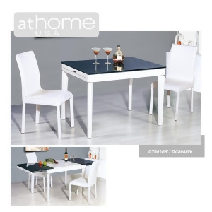 Athome Usa 6016W And 8088 Three Piece Dining Set In Wenge And White - All