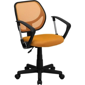 Flash Furniture Mid-Back Orange Mesh Task Chair Computer Chair w/ Arms Wa-30 - All